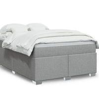 Boxspringbett mit Matratze Hellgrau 140x200 cm Stoff