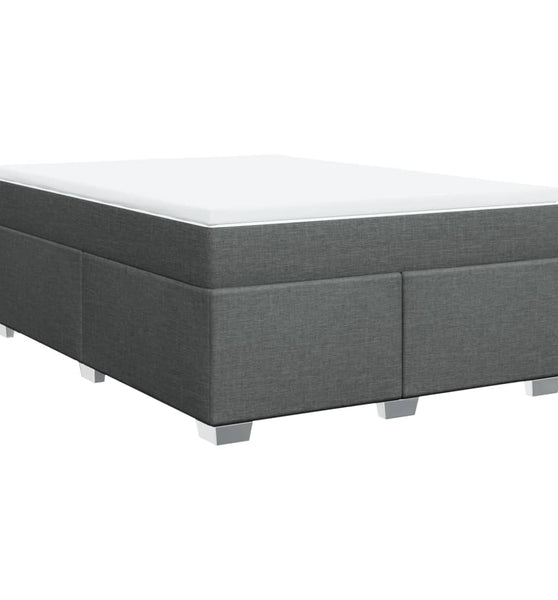 Boxspringbett mit Matratze Dunkelgrau 140x200 cm Stoff