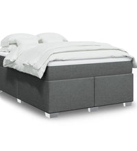 Boxspringbett mit Matratze Dunkelgrau 140x200 cm Stoff