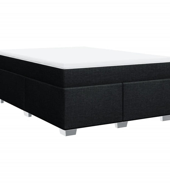 Boxspringbett mit Matratze Schwarz 140x200 cm Stoff