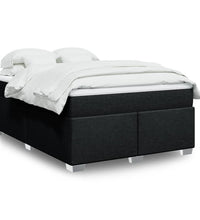 Boxspringbett mit Matratze Schwarz 140x200 cm Stoff