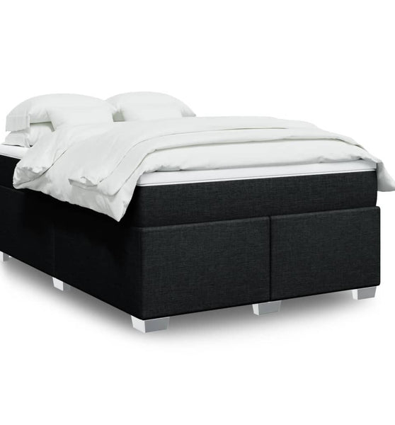 Boxspringbett mit Matratze Schwarz 140x200 cm Stoff