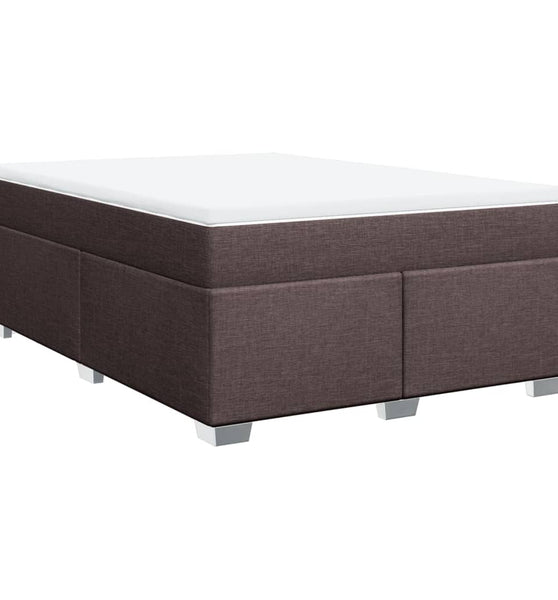 Boxspringbett mit Matratze Dunkelbraun 140x200 cm Stoff