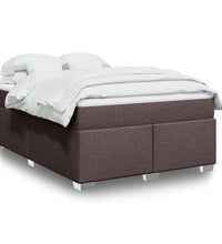 Boxspringbett mit Matratze Dunkelbraun 140x200 cm Stoff