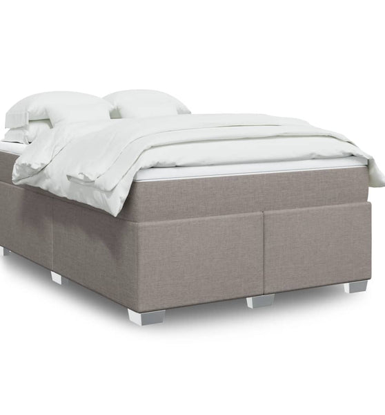 Boxspringbett mit Matratze Taupe 140x200 cm Stoff