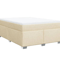 Boxspringbett mit Matratze Creme 140x200 cm Stoff