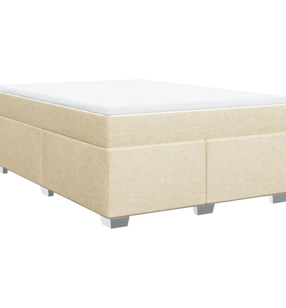 Boxspringbett mit Matratze Creme 140x200 cm Stoff