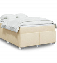 Boxspringbett mit Matratze Creme 140x200 cm Stoff