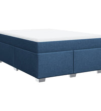 Boxspringbett mit Matratze Blau 140x200 cm Stoff