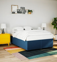Boxspringbett mit Matratze Blau 140x200 cm Stoff