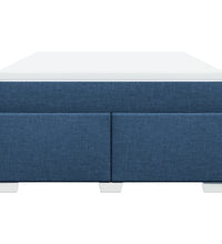 Boxspringbett mit Matratze Blau 140x200 cm Stoff