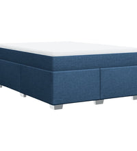 Boxspringbett mit Matratze Blau 140x200 cm Stoff