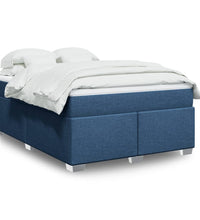 Boxspringbett mit Matratze Blau 140x200 cm Stoff