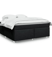 Boxspringbett mit Matratze Schwarz 180x200 cm Stoff