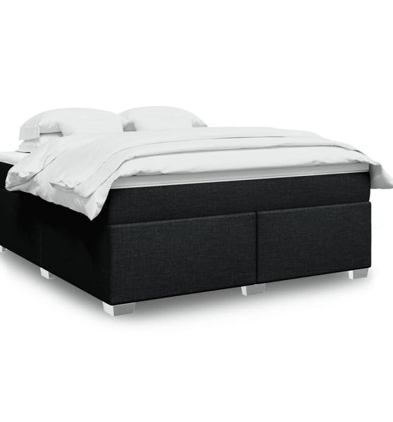 Boxspringbett mit Matratze Schwarz 180x200 cm Stoff
