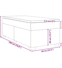 Boxspringbett mit Matratze Dunkelgrau 90x190 cm Stoff