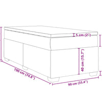 Boxspringbett mit Matratze Schwarz 90x190 cm Stoff