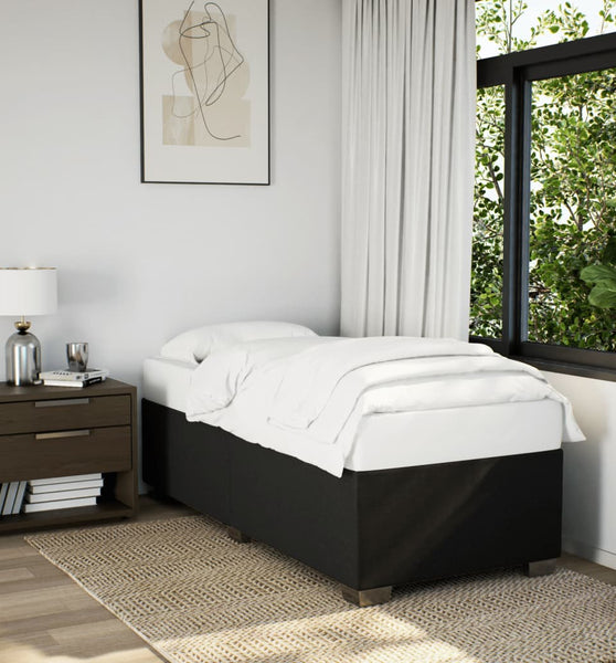 Boxspringbett mit Matratze Schwarz 90x190 cm Stoff