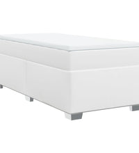 Boxspringbett mit Matratze Weiß 80x200 cm Kunstleder