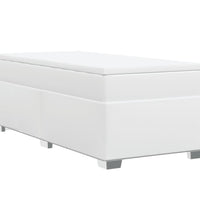 Boxspringbett mit Matratze Weiß 80x200 cm Kunstleder