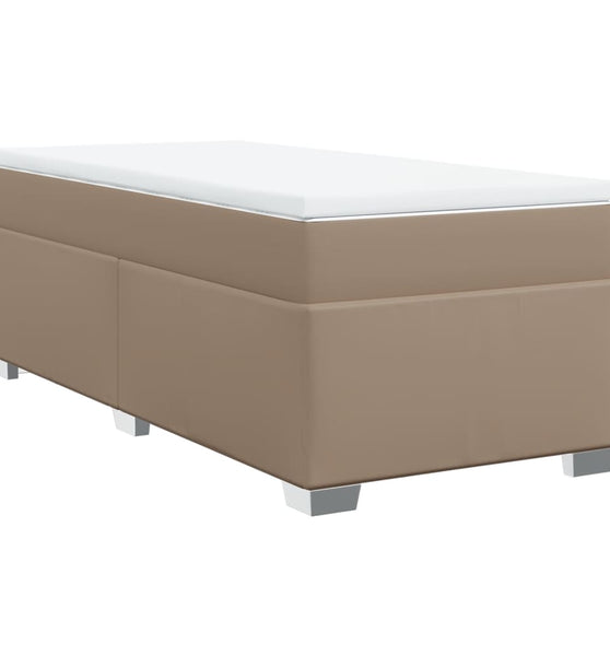 Boxspringbett mit Matratze Cappuccino-Braun 80x200cm Kunstleder
