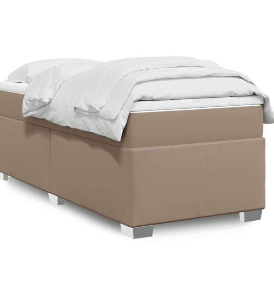 Boxspringbett mit Matratze Cappuccino-Braun 80x200cm Kunstleder