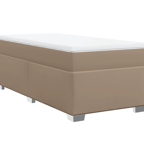 Boxspringbett mit Matratze Cappuccino-Braun 90x200cm Kunstleder