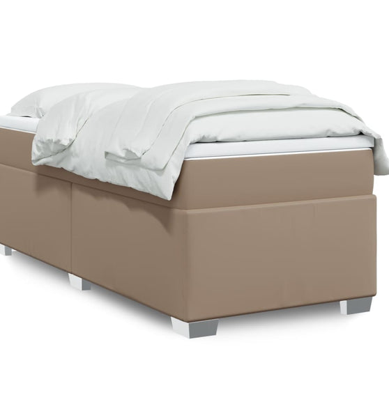 Boxspringbett mit Matratze Cappuccino-Braun 90x200cm Kunstleder
