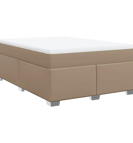 Boxspringbett Matratze Cappuccino-Braun 140x200cm Kunstleder