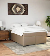 Boxspringbett Matratze Cappuccino-Braun 140x200cm Kunstleder