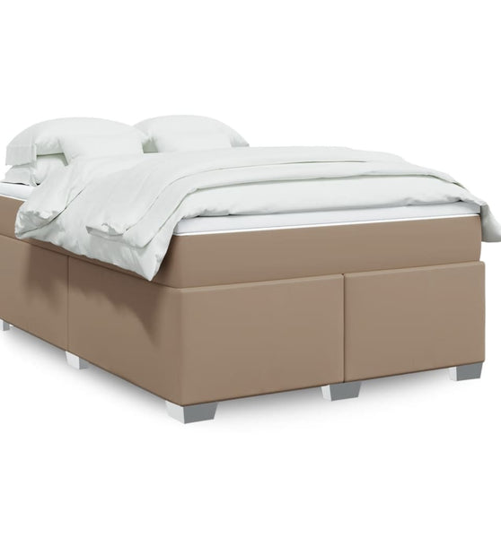 Boxspringbett Matratze Cappuccino-Braun 140x200cm Kunstleder