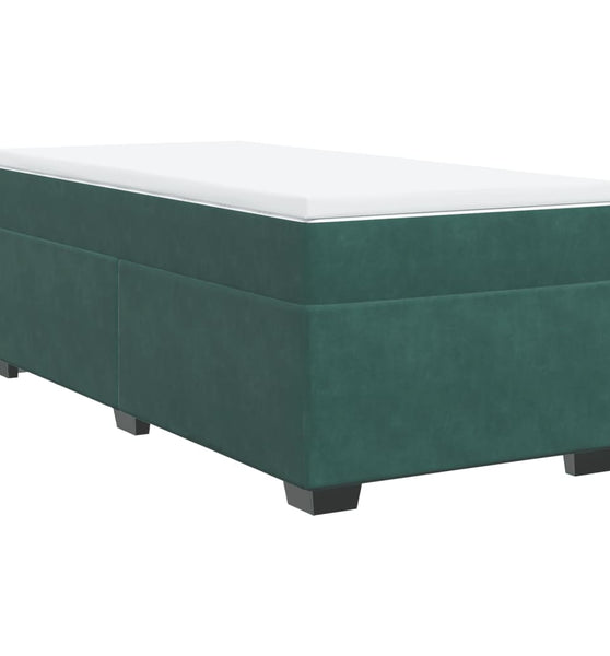 Boxspringbett mit Matratze Dunkelgrün 80x200 cm Samt