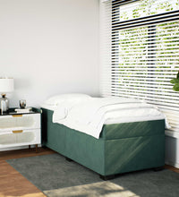Boxspringbett mit Matratze Dunkelgrün 80x200 cm Samt
