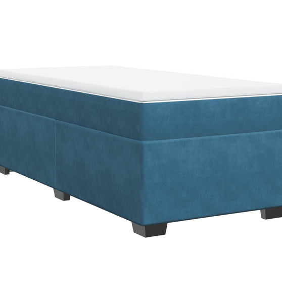 Boxspringbett mit Matratze Dunkelblau 80x200 cm Samt