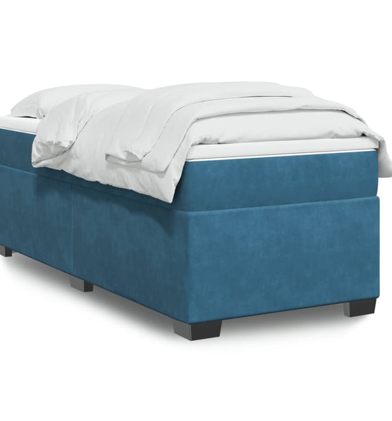Boxspringbett mit Matratze Dunkelblau 80x200 cm Samt