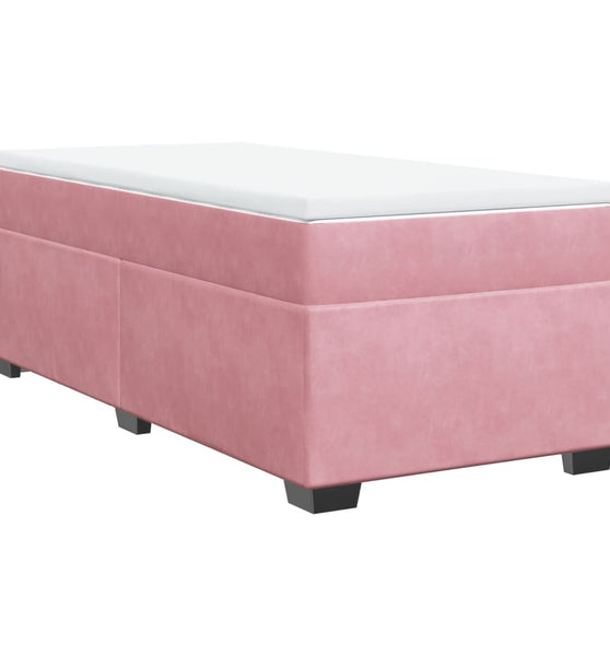 Boxspringbett mit Matratze Rosa 80x200 cm Samt