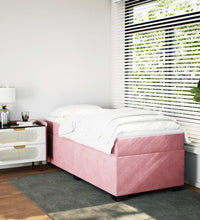 Boxspringbett mit Matratze Rosa 80x200 cm Samt