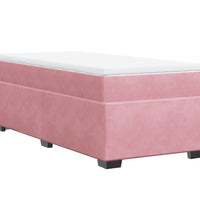 Boxspringbett mit Matratze Rosa 80x200 cm Samt