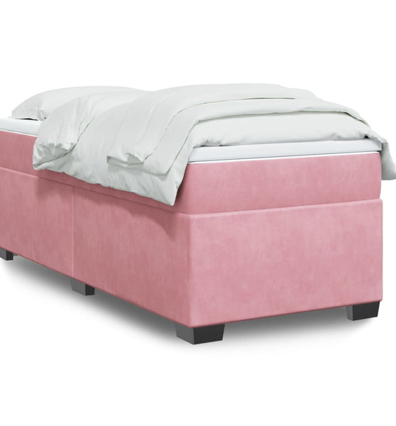 Boxspringbett mit Matratze Rosa 80x200 cm Samt