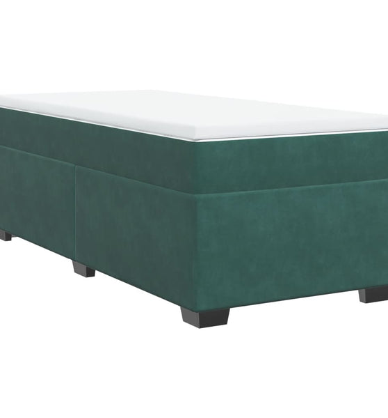 Boxspringbett mit Matratze Dunkelgrün 90x200 cm Samt