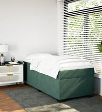 Boxspringbett mit Matratze Dunkelgrün 90x200 cm Samt