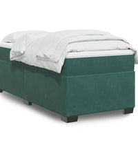 Boxspringbett mit Matratze Dunkelgrün 90x200 cm Samt