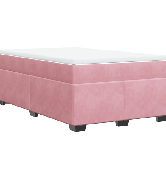 Boxspringbett mit Matratze Rosa 120x190 cm Samt