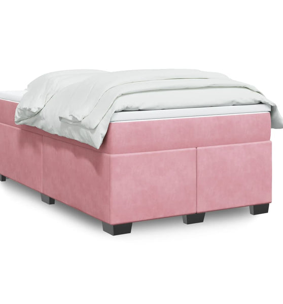 Boxspringbett mit Matratze Rosa 120x190 cm Samt