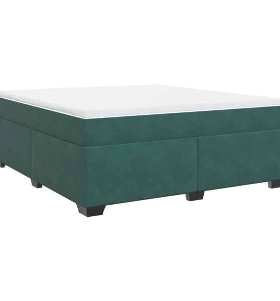 Boxspringbett mit Matratze Dunkelgrün 180x200 cm Samt