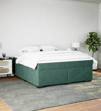 Boxspringbett mit Matratze Dunkelgrün 180x200 cm Samt