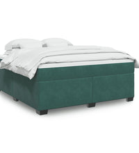 Boxspringbett mit Matratze Dunkelgrün 180x200 cm Samt