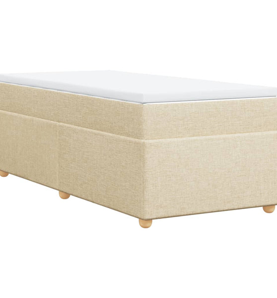 Boxspringbett mit Matratze Creme 80x200 cm Stoff