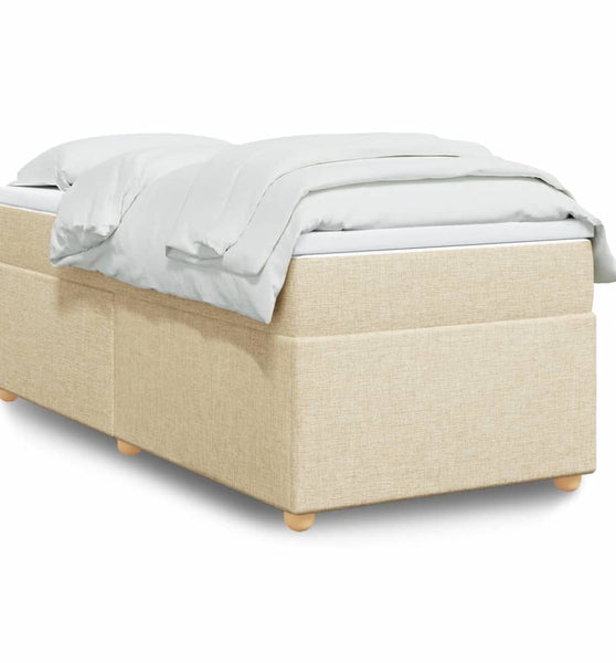 Boxspringbett mit Matratze Creme 80x200 cm Stoff