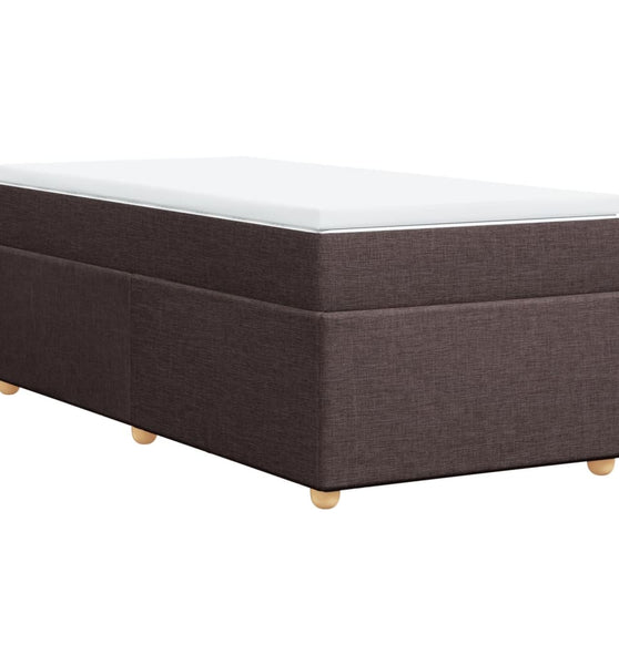 Boxspringbett mit Matratze Dunkelbraun 90x190 cm Stoff